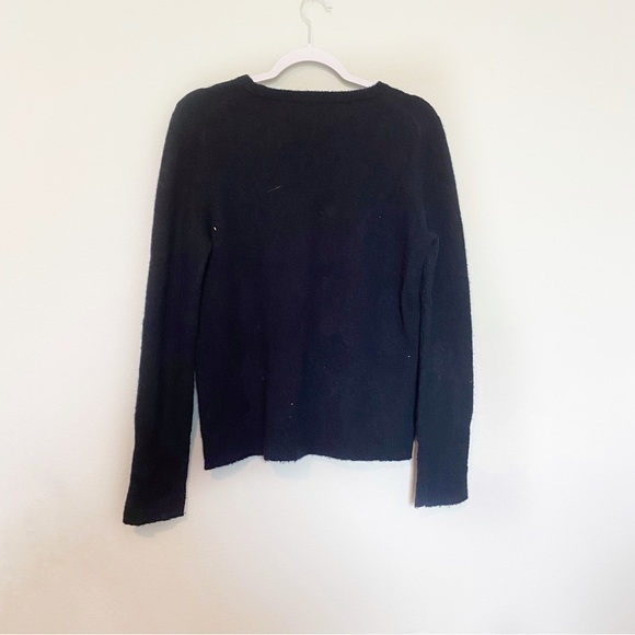 J Crew Bliss Script Hugo Guinness Wool Blend Pullover Sweater Navy Blue Medium - Picture 6 of 7